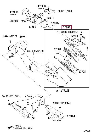 1770031802 Toyota Air cleaner filter box