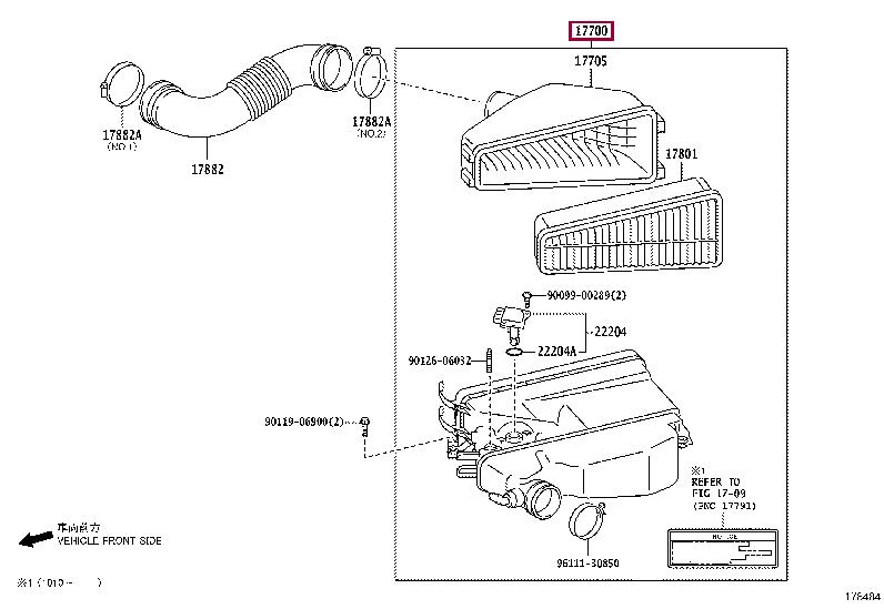 1770031A50 Toyota Air cleaner filter box