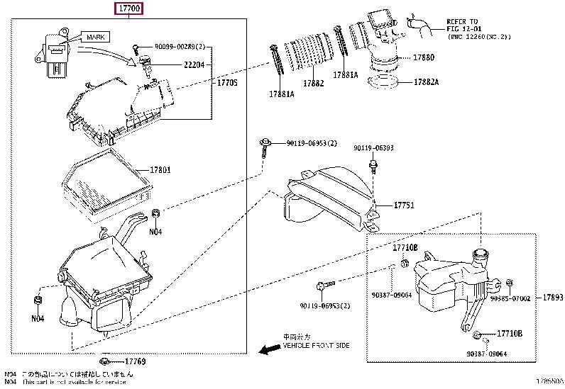 1770036300 Toyota Air cleaner filter box