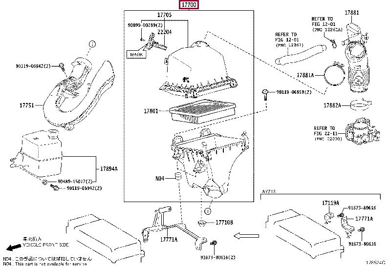 1770036320 Toyota Air cleaner filter box