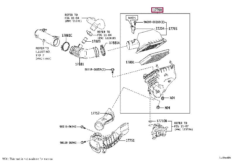 1770036350 Toyota Air cleaner filter box