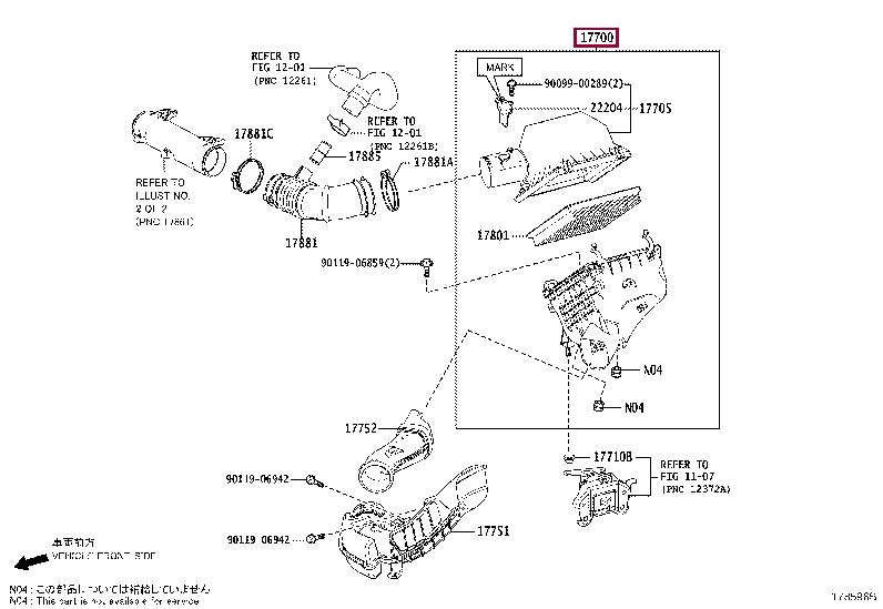 1770036360 Toyota Air cleaner filter box