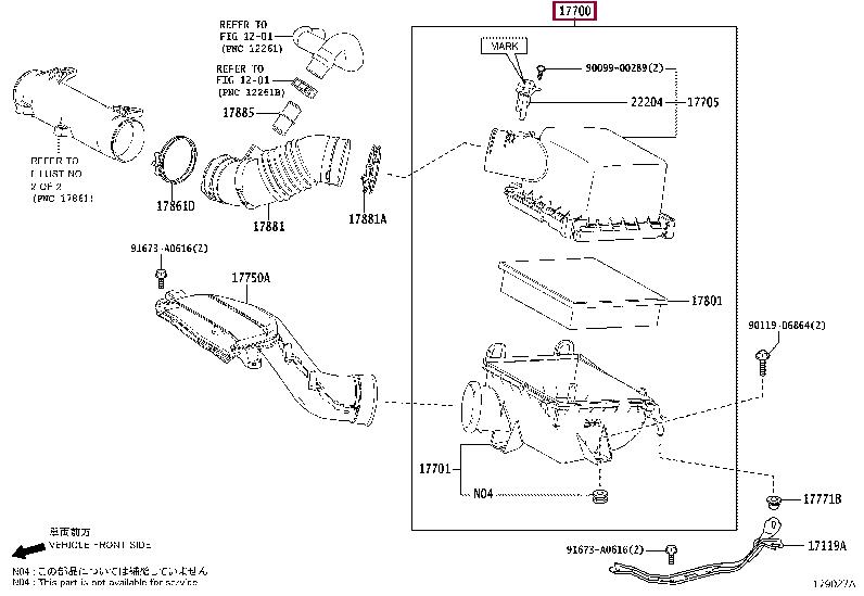 1770036400 Toyota Air cleaner filter box
