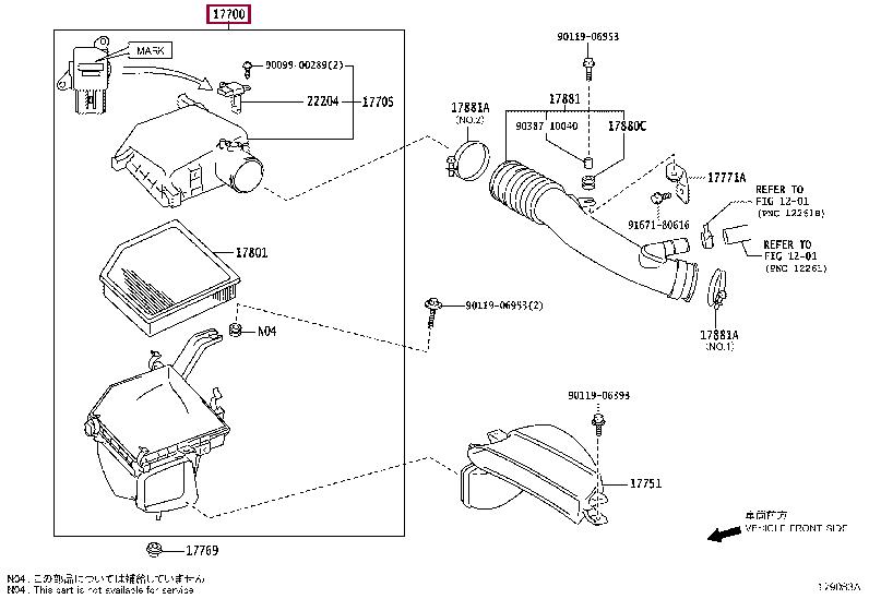 1770036410 Toyota Air cleaner filter box