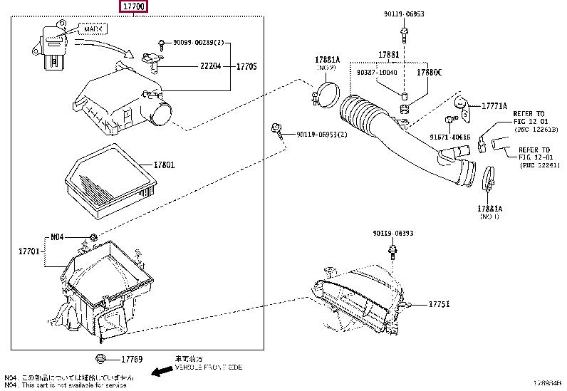 1770036430 Toyota Air cleaner filter box