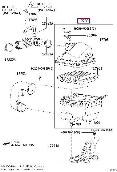 1770037201 Toyota Air cleaner filter box