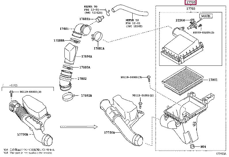 1770037261 Toyota Air cleaner filter box