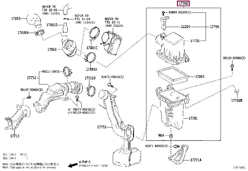1770037330 Toyota Air cleaner filter box