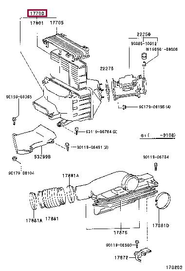 1770050040 Toyota Air cleaner filter box