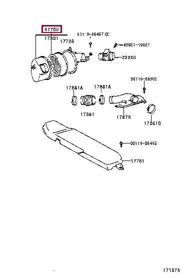 1770050100 Toyota Air cleaner filter box