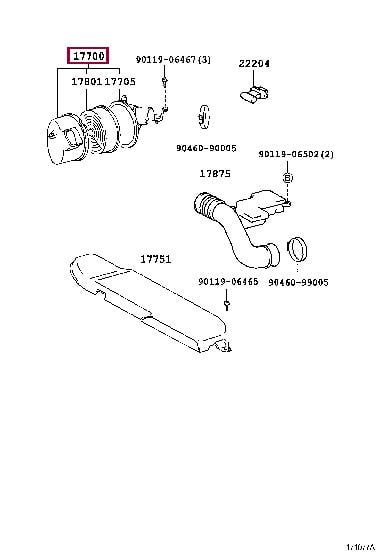 1770050140 Toyota Air cleaner filter box