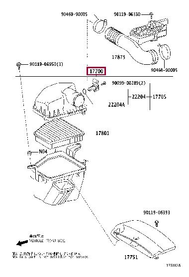 1770050300 Toyota Air cleaner filter box