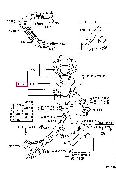 1770054620 Toyota Air cleaner filter box