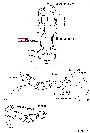 1770054710 Toyota Air cleaner filter box