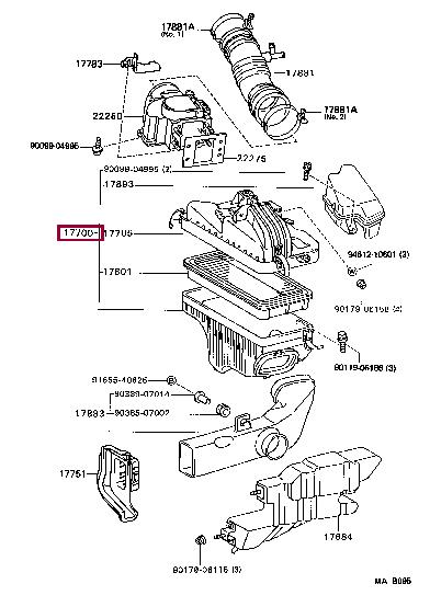 1770062020 Toyota Air cleaner filter box
