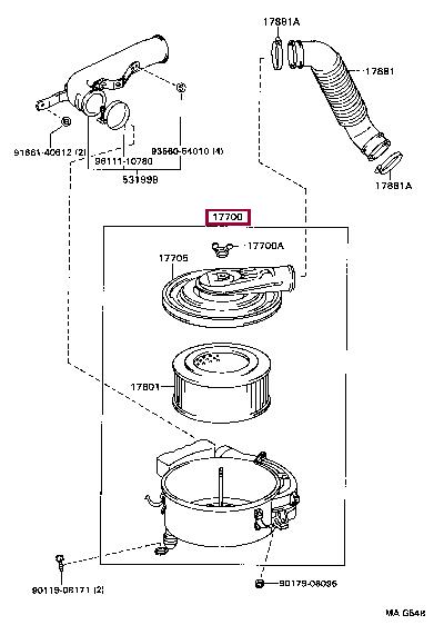 1770067050 Toyota Air cleaner filter box