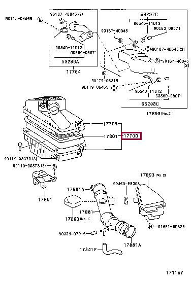 1770074300 Toyota Air cleaner filter box