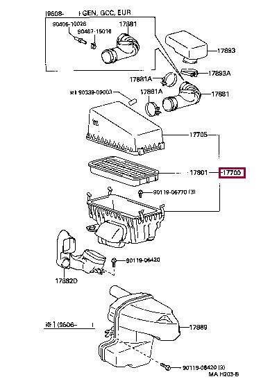 1770074543 Toyota Air cleaner filter box