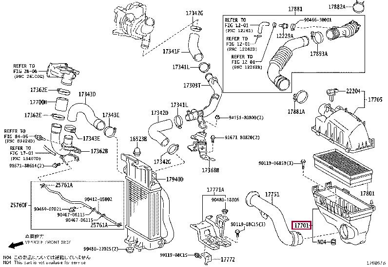 177010N032 Toyota Air cleaner filter box