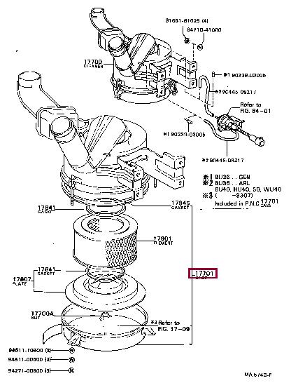1770168101 Toyota Air cleaner filter box