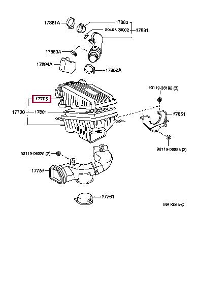 177050B010 Toyota Air cleaner filter box