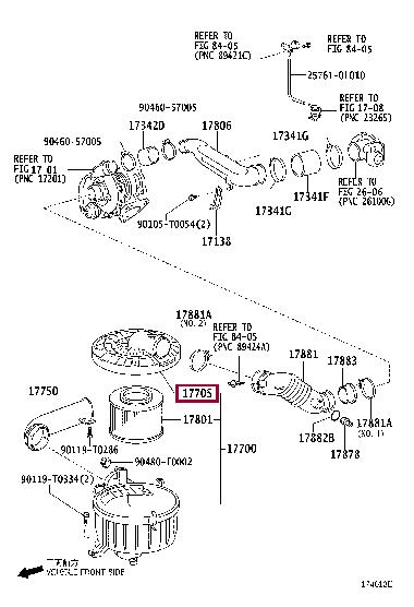 177050L050 Toyota Air cleaner filter box
