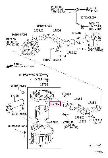 177050L070 Toyota Air cleaner filter box