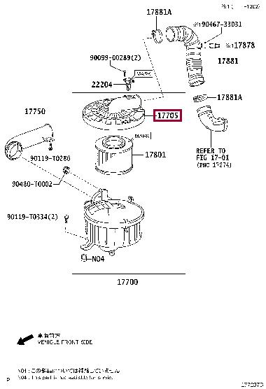 177050L230 Toyota Air cleaner filter box