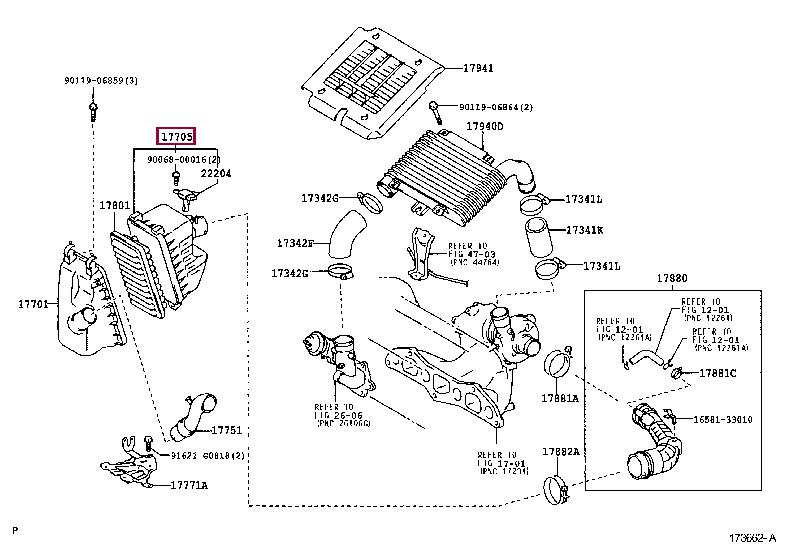 177050N010 Toyota Air cleaner filter box