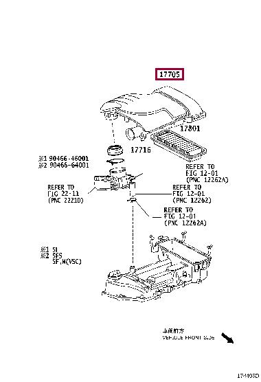 177050Q010 Toyota Air cleaner filter box