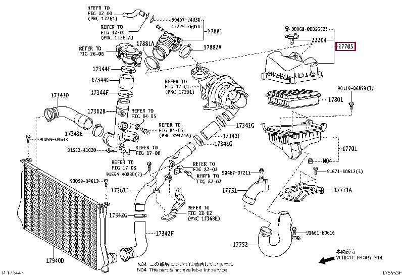 177050R022 Toyota Air cleaner filter box