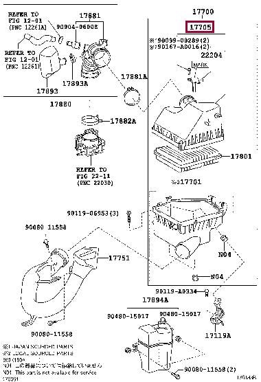 177050V012 Toyota Air cleaner filter box