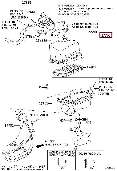177050Y021 Toyota Air cleaner filter box