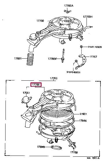 1770510060 Toyota Air cleaner filter box