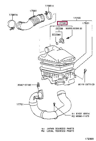 1770522080 Toyota Air cleaner filter box