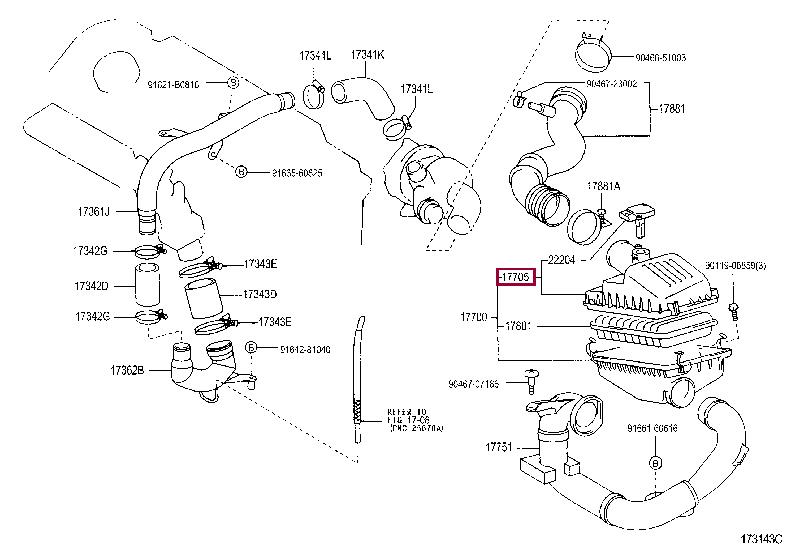 1770527040 Toyota Air cleaner filter box