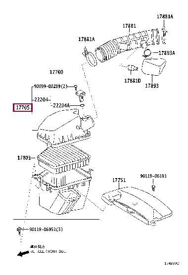 1770531100 Toyota Air cleaner filter box