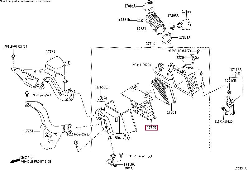 1770531321 Toyota Air cleaner filter box