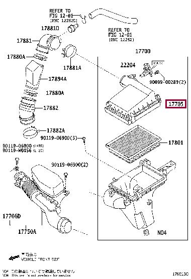 1770537121 Toyota Air cleaner filter box