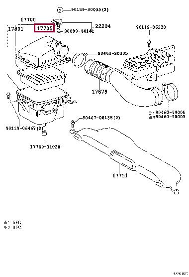 1770550130 Toyota Air cleaner filter box
