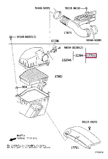 1770550200 Toyota Air cleaner filter box
