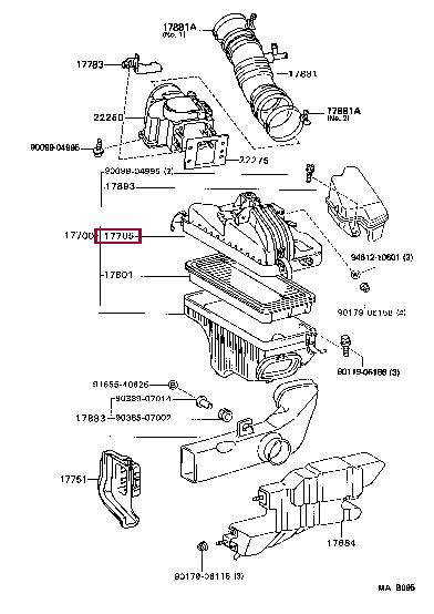 1770562020 Toyota Air cleaner filter box