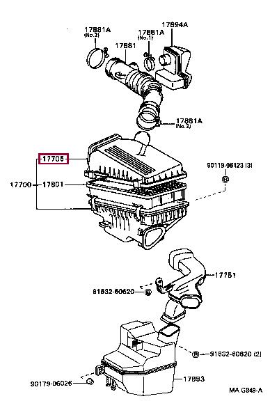 1770574320 Toyota Air cleaner filter box