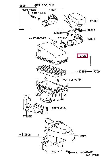 1770574382 Toyota Air cleaner filter box