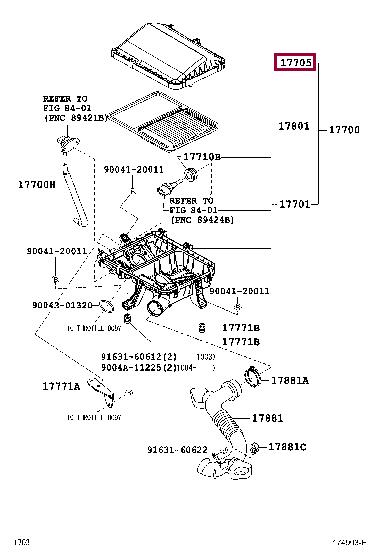 17705BZ071 Toyota Air cleaner filter box
