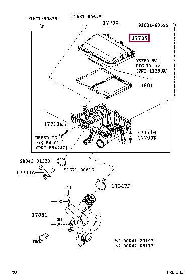 17735B1020 Toyota Air cleaner filter box