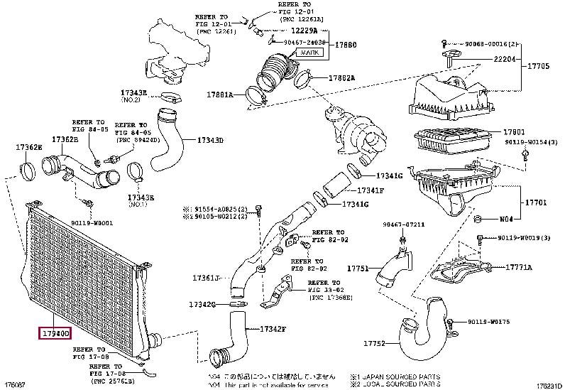 179400R040 Toyota Intercooler, charger