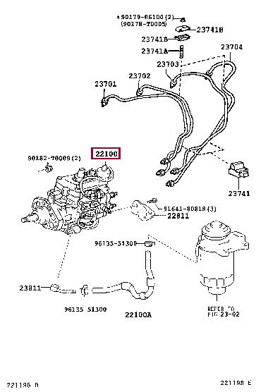 Toyota 22100-5D180 Fuel pump 221005D180