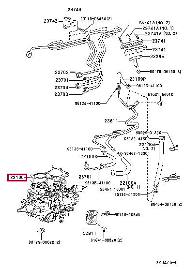 Toyota 22100-6E140 Fuel pump 221006E140