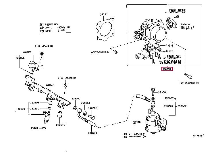 2221002080 Toyota throttle valve